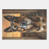 Wrapping paper German Sheppard Lovers- Decoupage ラッピングペーパーシート (正面)