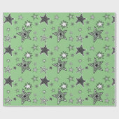 Wrapping Paper. Green. KtK. Stars ラッピングペーパー (フラット)