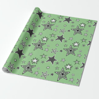 Wrapping Paper. Green. KtK. Stars ラッピングペーパー