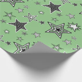 Wrapping Paper. Green. KtK. Stars ラッピングペーパー (角)