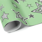 Wrapping Paper. Green. KtK. Stars ラッピングペーパー (ロールコーナー)