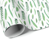 Wrapping Paper - Green Leaves Pattern ラッピングペーパー (ロールコーナー)