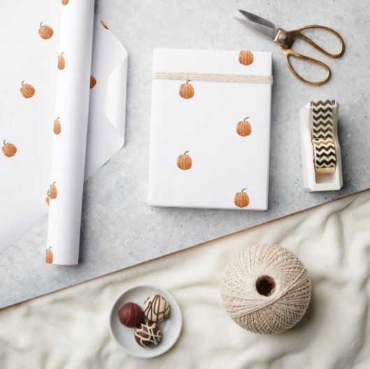 Wrapping Paper - Halloween Pumpkin Pattern ラッピングペーパー (クラフト)