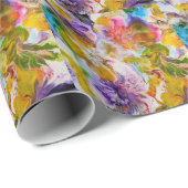 Wrapping Paper, Hand-Painted Floral Gift Wrap ラッピングペーパー (ロールコーナー)