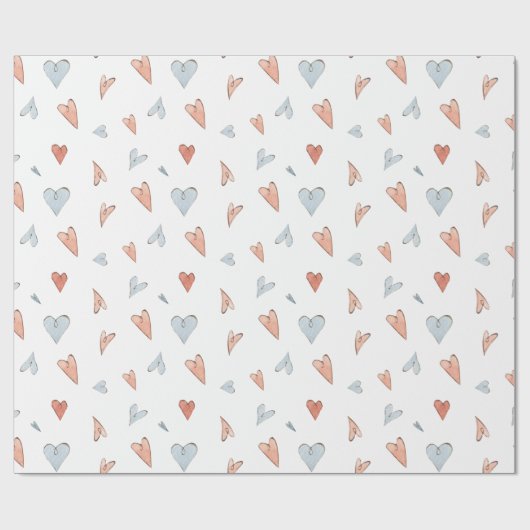 Wrapping Paper - Hearts Pattern ラッピングペーパー (フラット)
