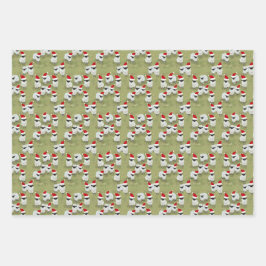 wrapping paper holiday set with charming sheep ラッピングペーパーシート