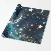 Wrapping Paper – Icy Blue Moon Phases ラッピングペーパー (アンロールド)