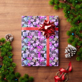 Wrapping Paper : Leaves Silhouette (purple) ラッピングペーパー