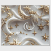 Wrapping Paper – Luxury Alabaster White Celestial ラッピングペーパー (フラット)