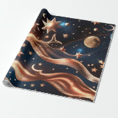 Wrapping Paper – Luxury Bronze Celestial Moon Prem ラッピングペーパー (アンロールド)