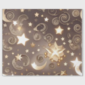 Wrapping Paper – Luxury Champagne Gold Celestial M ラッピングペーパー (フラット)