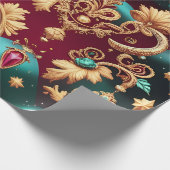 Wrapping Paper – Luxury Crimson Red Celestial Moon ラッピングペーパー (角)