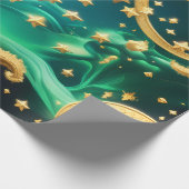 Wrapping Paper – Luxury Emerald Celestial Moon  ラッピングペーパー (角)