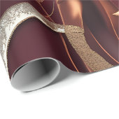 Wrapping Paper – Luxury Garnet Red Celestial Moon  ラッピングペーパー (ロールコーナー)