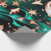 Wrapping Paper – Luxury Malachite Green Celestial ラッピングペーパー (角)