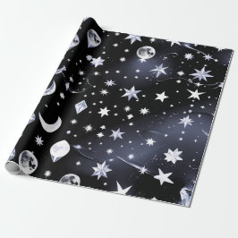 Wrapping Paper - Luxury Onyx Celestial Moon ラッピングペーパー