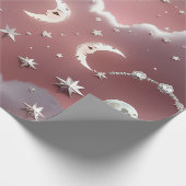 Wrapping Paper – Luxury Quartz Pink Celestial Moon ラッピングペーパー (角)