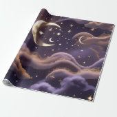 Wrapping Paper – Luxury Smoky Celestial Moon ラッピングペーパー (アンロールド)