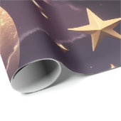 Wrapping Paper - Luxury Smoky Plum Celestial Moon ラッピングペーパー (ロールコーナー)