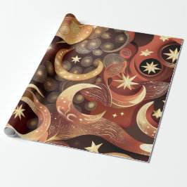 Wrapping Paper – Luxury Terracotta Celestial Moon ラッピングペーパー