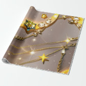 Wrapping Paper – Luxury Topaz Yellow Celestial ラッピングペーパー (アンロールド)