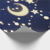 Wrapping Paper – Luxury Velvet Navy Celestial Moon ラッピングペーパー (角)