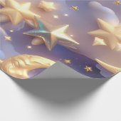 Wrapping Paper – Luxury White Celestial Moon Gift  ラッピングペーパー (角)