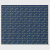 Wrapping Paper Name Age Navy & Gold 30th birthday ラッピングペーパー (フラット)