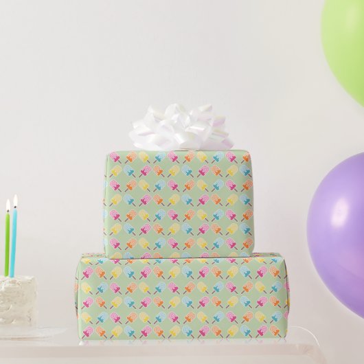 Wrapping Paper - Pastel Popsicle Pattern ラッピングペーパー (パーティーギフト)