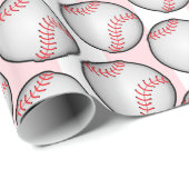 Wrapping Paper Pink Birthday Baseball ラッピングペーパー (ロールコーナー)