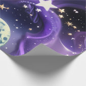 Wrapping Paper – Purple Celestial Moon Phases ラッピングペーパー (角)