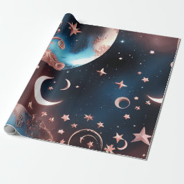 Wrapping Paper – Rose Gold Celestial Moon ラッピングペーパー