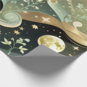 Wrapping Paper - Sage Green Celestial Moon ラッピングペーパー (角)