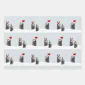Wrapping paper set with holiday penguins ラッピングペーパーシート (正面2)
