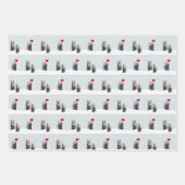 Wrapping paper set with holiday penguins ラッピングペーパーシート (正面)