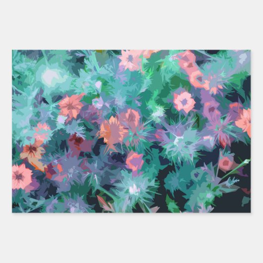 Wrapping Paper Sheets: Abstract Floral Collection ラッピングペーパーシート (正面)
