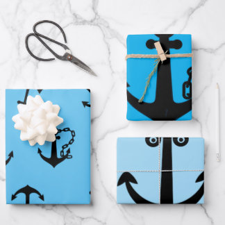  Wrapping Paper Sheets Anchor ラッピングペーパーシート