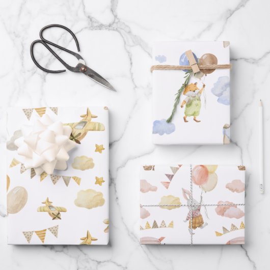 Wrapping Paper Sheets - Baby And Children Patterns ラッピングペーパーシート (正面)