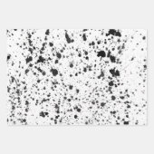 Wrapping Paper Sheets - Black and White Splatters ラッピングペーパーシート (正面3)