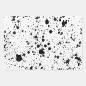 Wrapping Paper Sheets - Black and White Splatters ラッピングペーパーシート (正面2)