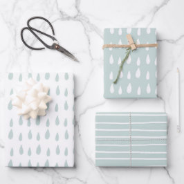 Wrapping Paper Sheets - Blue And White Pattern ラッピングペーパーシート