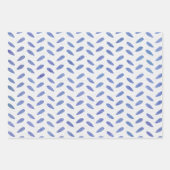 Wrapping Paper Sheets - Blue Patterns ラッピングペーパーシート (正面2)