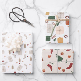 Wrapping Paper Sheets - Christmas Patterns ラッピングペーパーシート
