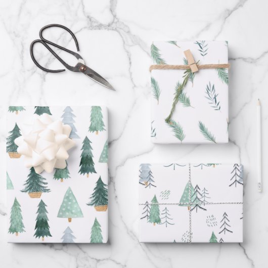 Wrapping Paper Sheets - Christmas Patterns ラッピングペーパーシート (正面)