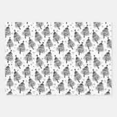 Wrapping Paper Sheets - Christmas Trees Patterns ラッピングペーパーシート (正面2)