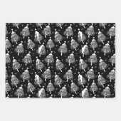 Wrapping Paper Sheets - Christmas Trees Patterns ラッピングペーパーシート (正面)