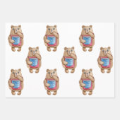 Wrapping Paper Sheets - Deer, Mug, Bear ラッピングペーパーシート (正面2)