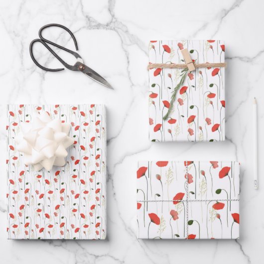 Wrapping Paper Sheets - Floral Pattern ラッピングペーパーシート (正面)