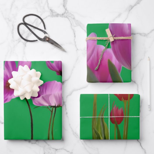 Wrapping Paper Sheets Flower ラッピングペーパーシート (正面)