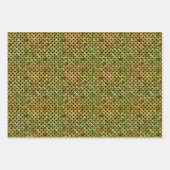 Wrapping Paper Sheets - Green And Gold Pattern ラッピングペーパーシート (正面2)